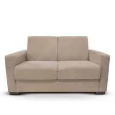 Sofá Estofado 2 Lugares Sala Estar Recepção Raíssa Suede Bege
