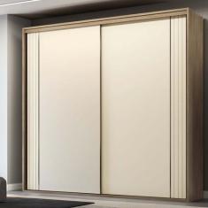 Guarda Roupa Casal 2 Portas MDF Ripado 2,07 m Imperium Belmax, Carvalh