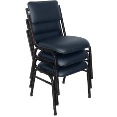 Kit com 3 Cadeiras para Auditórios Linha Hotel Smart Azul