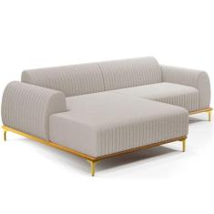 Sofá 5 Lugares com Chaise Esquerdo Para Sala de Estar Molino 350cm D02