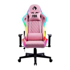 Cadeira Gamer Fox Com Iluminação RGB Apoio Ajustavel Rosa