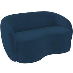 Sofá 3 Lugares 180cm Sala de Estar Living Oscar K01 Veludo Azul Marinho - Lyam Decor