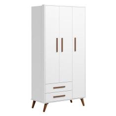 Guarda Roupa Infantil Q Encanto Retrô 3830 Branco Acetinado - Qmovi