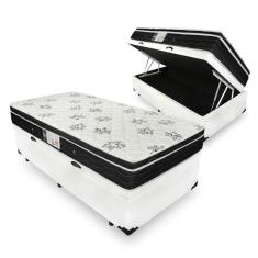 Cama Box Com Baú Solteiro + Colchão De Molas - Ortobom - Physical Nanolastic 88x188x65cm
