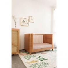 Berço mini Cama Pé De Meia Madeira Natural + Colchão