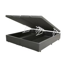 Cama Box Baú Queen Bipartido Homequeen Corino Cinza 41x158x198
