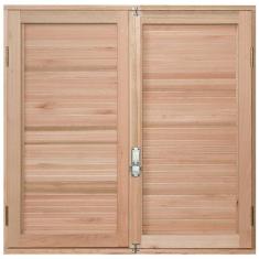 Janela de Madeira Veneziana 120x140cm Com Caixilho 8,5cm  EWK 140 Rondosul Marroml