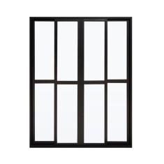 Porta de Alumínio 200x210cm 4 Folhas Hale Esquadrias Preto