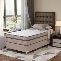 Cama Box Solteirão 108x198x63cm Molas Ensacadas Sonhare Montreal Bege