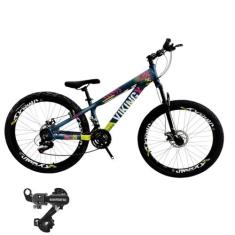 Bicicleta Aro 26 Vikingx Tuff 25 Cambio Shimano Quadro Aluminio Mtb Fr