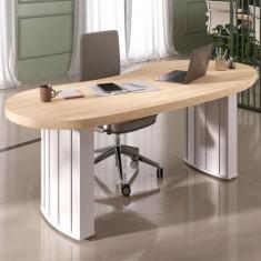 Mesa para Escritório Tamburato Organic Carvalho/Branco - Artany Móveis