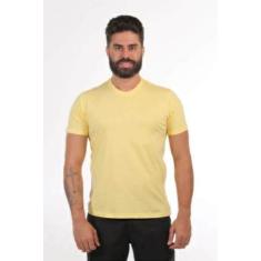 Camiseta Masculina Algodão Básica Ixória Amarela