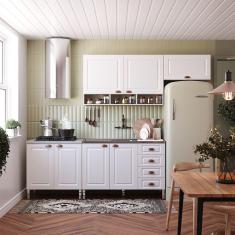 Armário de Cozinha Compacta 4 Peças com Tampo Cooktop Agatha Luciane Móveis