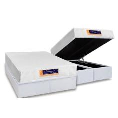 Conjunto Box Baú King: Colchão Espuma Castor Vitagel Visco Gel + Base CRC Courano White(193x203)