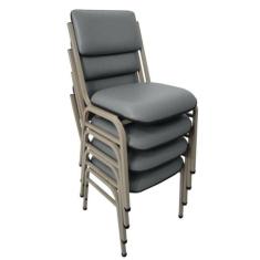 Kit com 4 Cadeiras para Auditórios Linha Hotel Smart Cinza