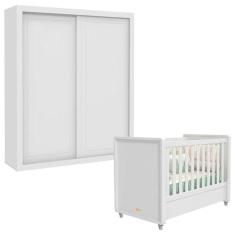 Berço Americano E Guarda Roupa 2 Portas Tutto New Branco Acetinado - Matic
