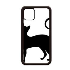 Capa preta Cat Mewing Elegant Animal Outline para iPhone 11 Pro Max para Apple Mobile Case Shell