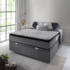 Kit Box Colchão Porto + Base Baú Coimbra Casal Estofama