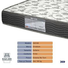 Cama Box Preto E Colchão Iso100 Espuma D33 Solteiro Ortobom