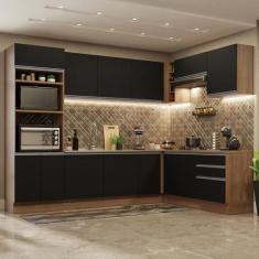 Cozinha Completa de Canto Madesa Glamy 479001 com Armário e Balcão (Se