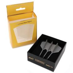 CUESOUL Eixo de dardos integrado ROST T19 e voos em forma de asa grande cinza 33 mm - diga adeus ao voo de dardos de queda