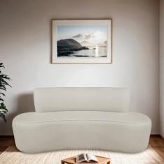 Sofá Curvo Orgânico 130cm 2 Lugares Bouclé Antonela - Maranata Estofad