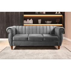 Sofá Chesterfield Realeza 3 Lugares Decoração Retrô - BELLA DECOR