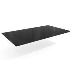 Tampo Mesa Sala de Jantar Madeirado c/ Vidro TA26 Crome/Jantar/Premium Retangular 160x90cm Preto/Preto - Kappesberg