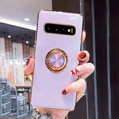 Capa magnética de chapeamento de luxo para Samsung Galaxy A52 A53 S21 FE S22 Ultra S10 S20 Plus Note 20 10 9 A72 A 52 53 Capa de Suporte de Anel, Roxo, Para Samsung Note 9