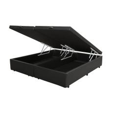 Base Box Baú Casal Bipartido Sintético Preto 39x138x188 Lord