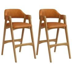 Kit 02 Banquetas Altas Para Cozinha Sala de Jantar Bar Suran L02 mater