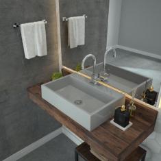 Kit Cuba Rt55 Com Válvula Click 1 Polegada B E Sifão Pvc E Flexível Compace Cinza