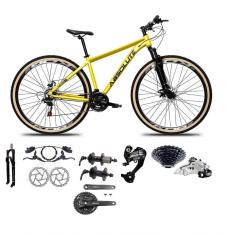 Bicicleta Aro 29 Absolute Nero 5 Câmbios 27v Shimano Altus Freios Hidráulicos Pneu Com Faixa - Amarelo Tam.19