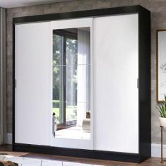 Guarda-Roupa Casal Madesa Istambul 3 Portas de Correr com Espelho 3 Ga