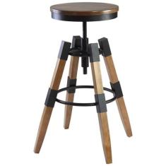 Banqueta Alta de Madeira para Balcão Bancada Cozinha 90Kg Regulável Pr
