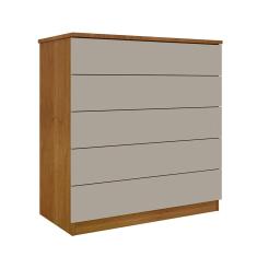 Cômoda Premium 5 gv Cinamomo e Off White