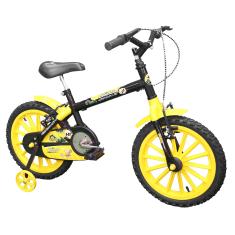 Bicicleta Dino Infantil Aro 16 Preto e Amarelo Track Bikes
