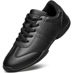 BAXINIER Jovens Meninas Branco Cheerleading Sapatos de Dança Treinamento Atlético Tênis Caminhada Respirável Competição Cheer Sneakers