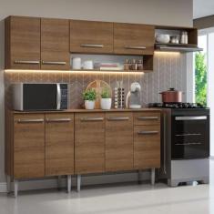 Armário de Cozinha Compacta 229cm Emilly Madesa 13, Rustic