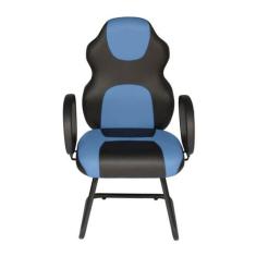 Cadeira Gamer Interlocutor Linha Gamer Racing Azul - Design Office Móv