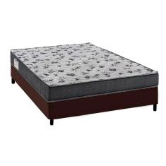 Cama Box Viúva: Colchão Espuma Ortobom D33/EP Anatômico Fort Tech ISO 100 + Base CRC Courano Brown(128x188)