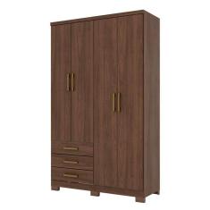 Guarda Roupa Solteiro City 4 Portas Castanho - Henn
