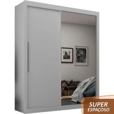 Guarda Roupa Solteiro Grande com Espelho 2 Portas 3 Gavetas Royale Gel