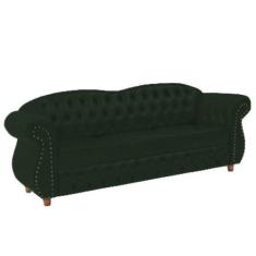 Sofá Chesterfield Merlo 3 lugares 2M - Veludo Verde Musgo / Decoração,