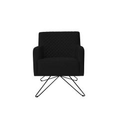 Poltrona Decorativa Nagoya Base Orby Corano Preto