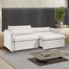 Sofá Cama Retrátil e Reclinável 200cm Aurora Boucle - Celflex