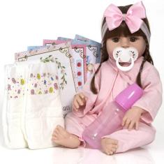 Bebê Reborn Menina Realista Inteira Vinil Siliconado Barata - Cegonha 