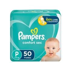Fralda Pampers Confort Sec Pacote Mega Com 50 Un Tamanho P, P, 50