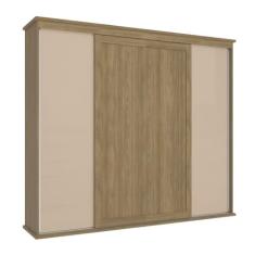 Guarda-roupa Casal Kappesberg 4 Portas de Correr Marrom Bege