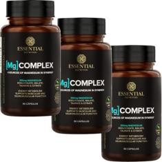 Kit 3 Magnésio Mg Complex Essential Nutrition 90 Cápsulas
